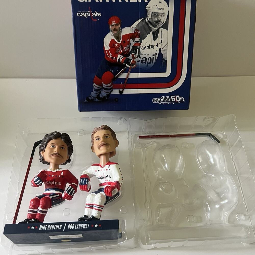 Washington Capitals Mike Gartner Rod Langway Dual Bobblehead NHL 50th New In Box